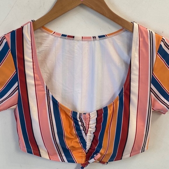 (B21) NEW ModCloth Striped cap Shortsleeved Crop top ONLY, Size Small, NWOT - Picture 6 of 10